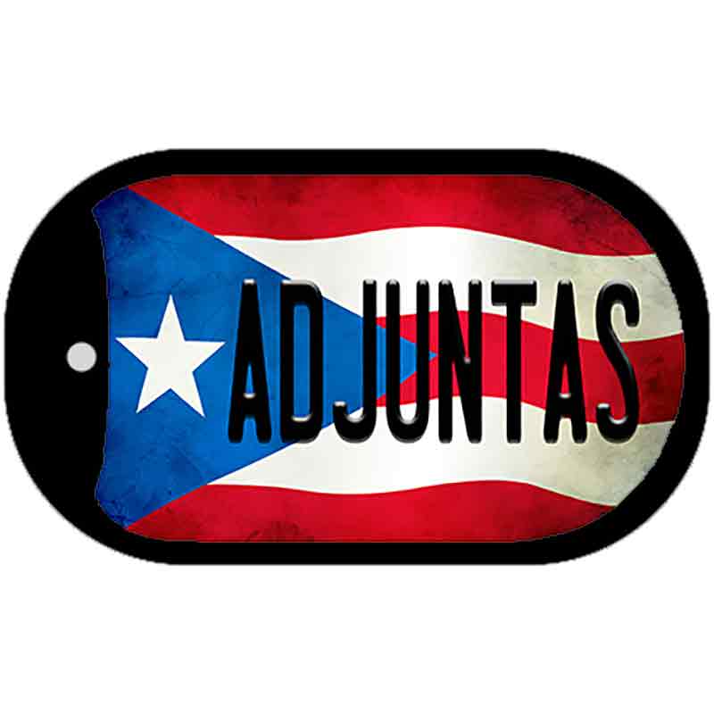 Adjuntas Puerto Rico State Flag Novelty Metal Dog Tag Necklace DT-11315