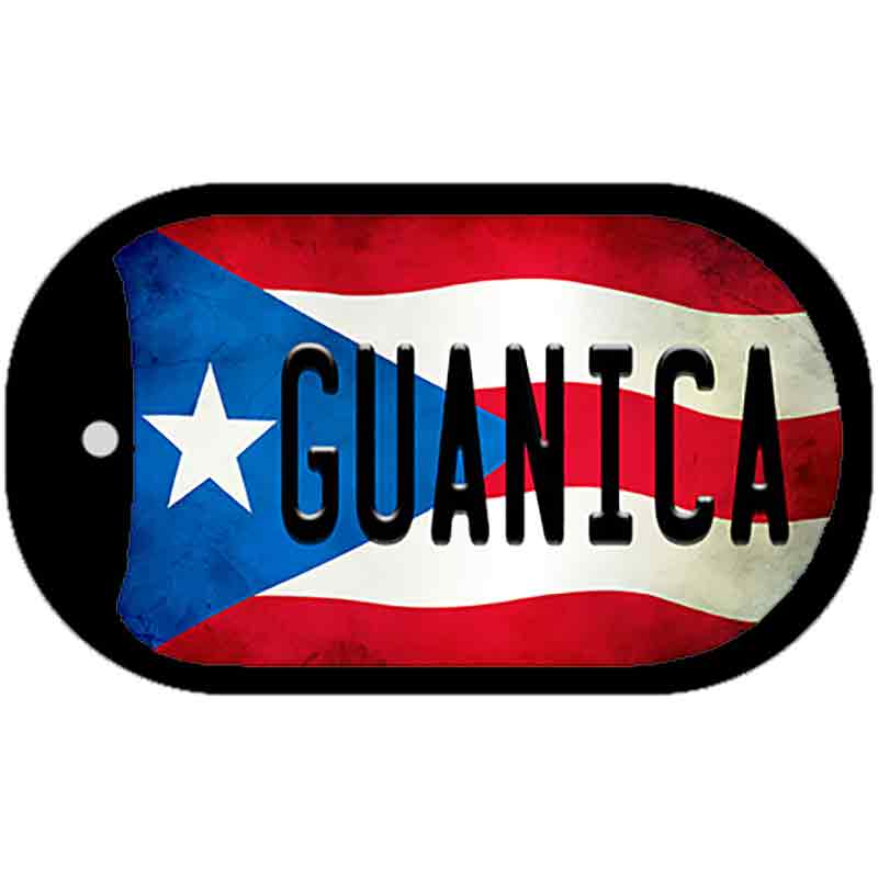 Guanica Puerto Rico State Flag Novelty Metal Dog Tag Necklace DT-11343