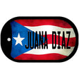 Juana Diaz Puerto Rico State Flag Novelty Metal Dog Tag Necklace DT-11353