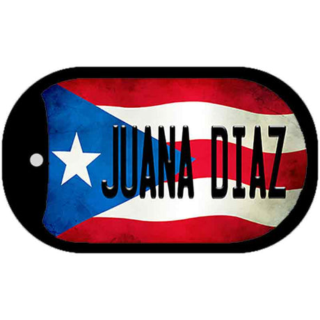 Juana Diaz Puerto Rico State Flag Novelty Metal Dog Tag Necklace DT-11353