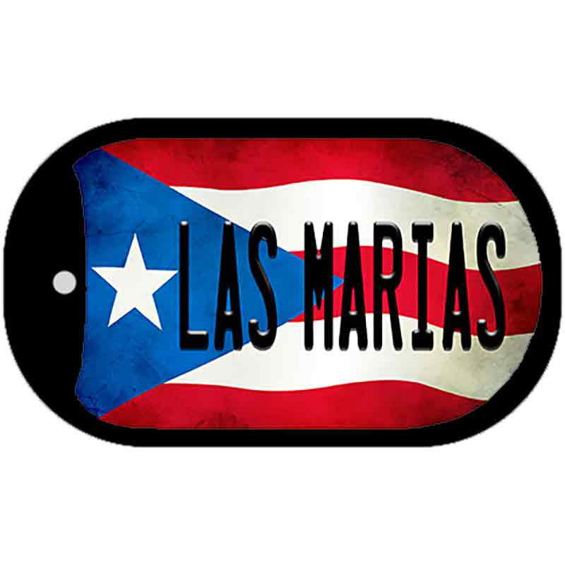 Las Marias Puerto Rico State Flag Novelty Metal Dog Tag Necklace DT-11357