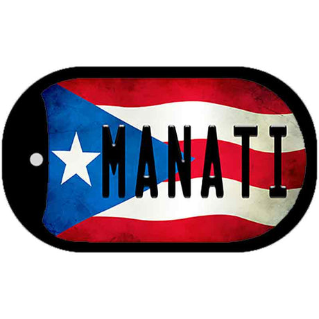 Manati Puerto Rico State Flag Novelty Metal Dog Tag Necklace DT-11361