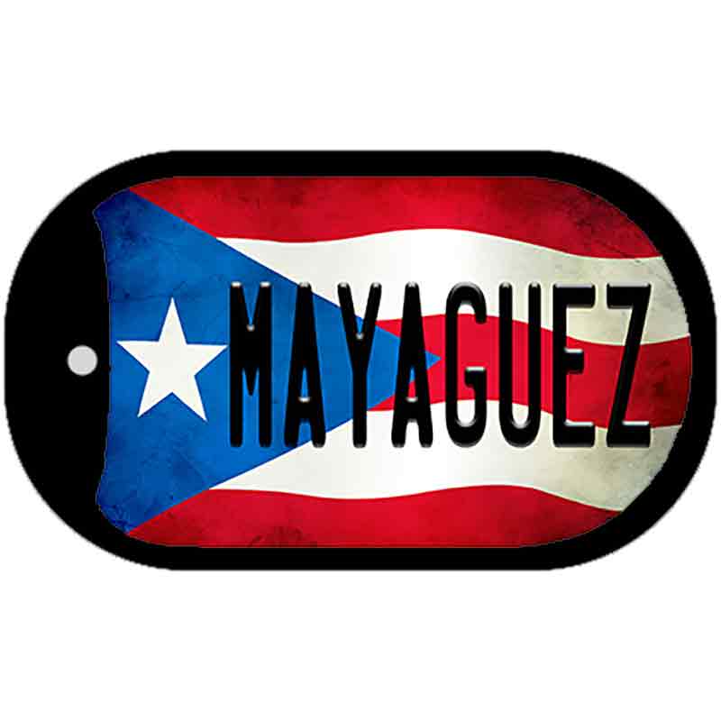 Mayaguez Puerto Rico State Flag Novelty Metal Dog Tag Necklace DT-11364