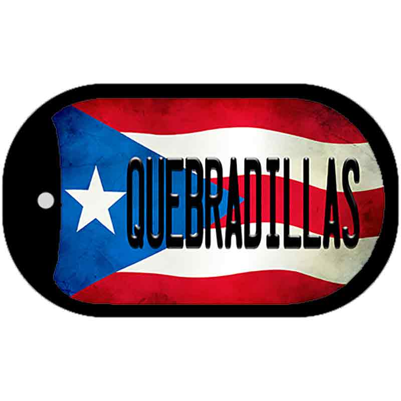 Quebradillas Puerto Rico State Flag Novelty Metal Dog Tag Necklace DT-11373