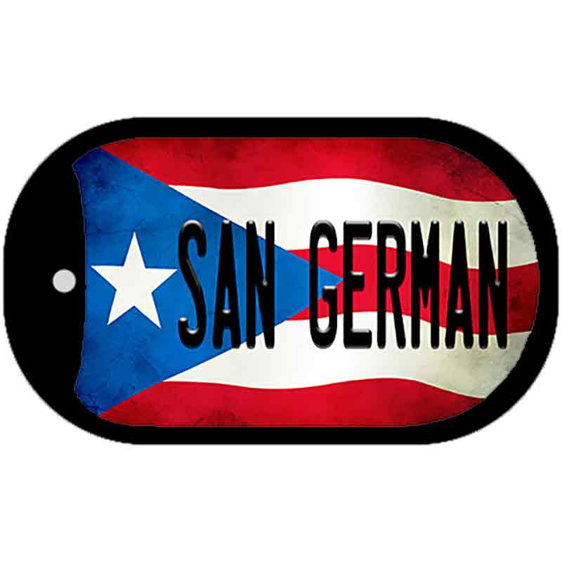 San German Puerto Rico State Flag Novelty Metal Dog Tag Necklace DT-11378