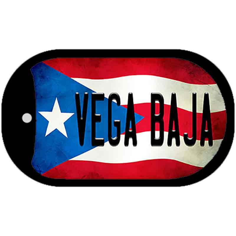 Vega Baja Puerto Rico State Flag Novelty Metal Dog Tag Necklace DT-11388