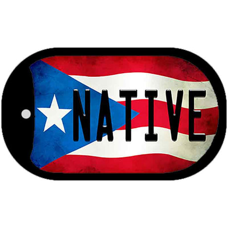 Native Puerto Rico State Flag Novelty Metal Dog Tag Necklace DT-11408