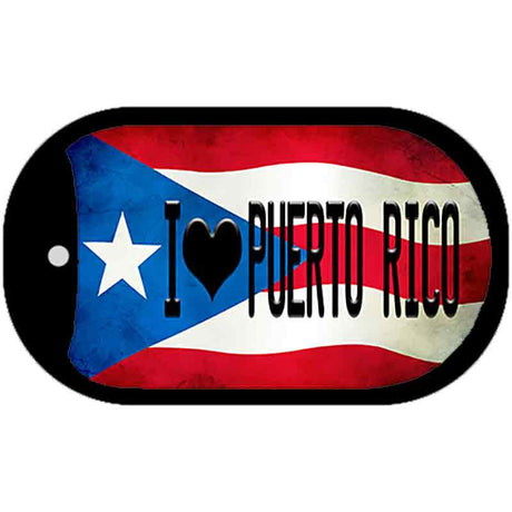 I Love Puerto Rico Puerto Rico State Flag Novelty Metal Dog Tag Necklace DT-11409