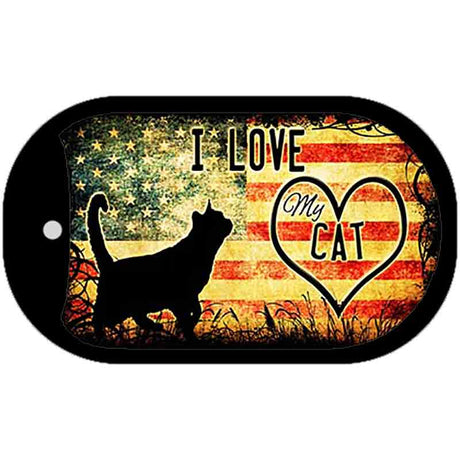 I Love My Cat Novelty Metal Dog Tag Necklace DT-11453