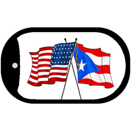 Puerto Rico / USA Flag Novelty Metal Dog Tag Necklace DT-11454