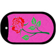 Illustrated Rose On Pink Chaise Lounge Novelty Metal Dog Tag Necklace DT-11455