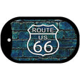 Route 66 Blue Brick Wall Novelty Metal Dog Tag Necklace DT-11456