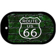 Route 66 Green Brick Wall Novelty Metal Dog Tag Necklace DT-11457