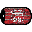 Route 66 Red Brick Wall Novelty Metal Dog Tag Necklace DT-11458