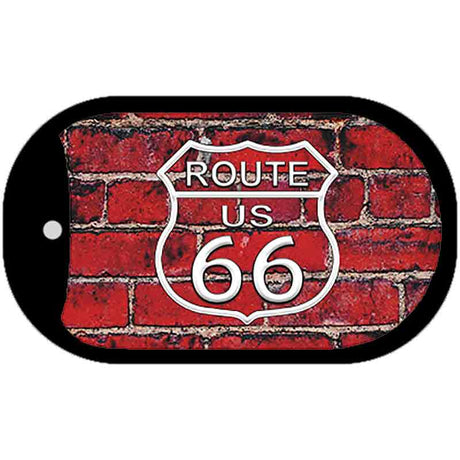 Route 66 Red Brick Wall Novelty Metal Dog Tag Necklace DT-11458