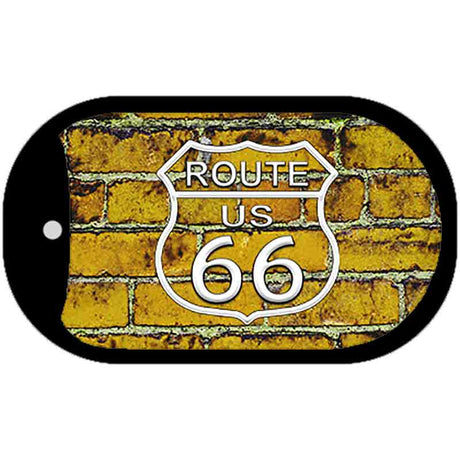 Route 66 Yellow Brick Wall Novelty Metal Dog Tag Necklace DT-11459