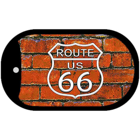 Route 66 Orange Brick Wall Novelty Metal Dog Tag Necklace DT-11461