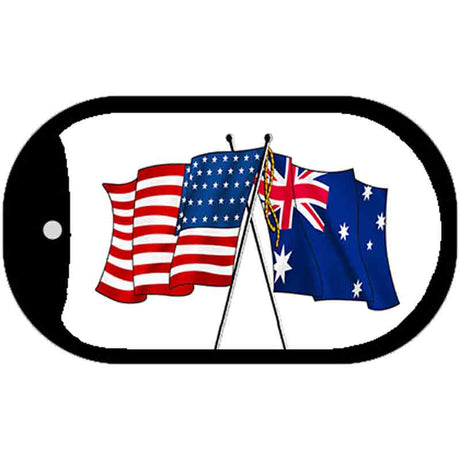 Australia / USA Flag Novelty Metal Dog Tag Necklace DT-11517