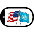 United Nation / USA Flag Novelty Metal Dog Tag Necklace DT-11518