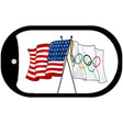 Olympic / USA Flag Novelty Metal Dog Tag Necklace DT-11519