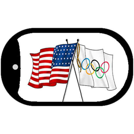 Olympic / USA Flag Novelty Metal Dog Tag Necklace DT-11519