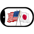 Japan / USA Flag Novelty Metal Dog Tag Necklace DT-11520