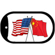 China / USA Flag Novelty Metal Dog Tag Necklace DT-11521