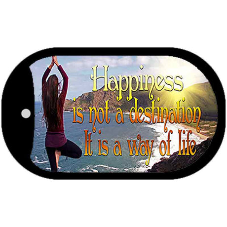 Happiness Way Of Life Yoga Novelty Metal Dog Tag Necklace DT-11531