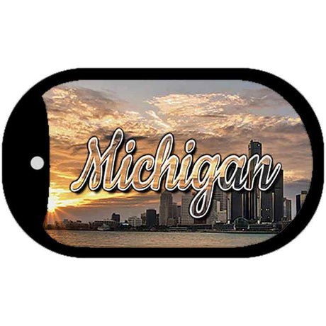 Michigan City Sunset Novelty Metal Dog Tag Necklace DT-11607