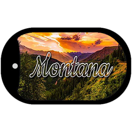 Montana Forest Sunset Novelty Metal Dog Tag Necklace DT-11612