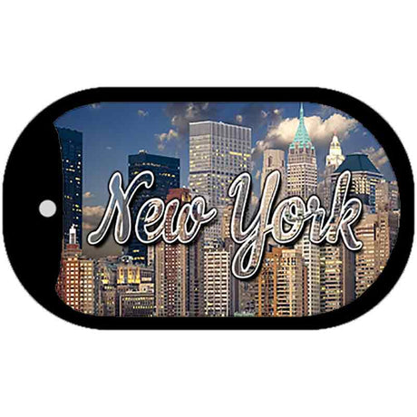 New York Lady Liberty Skyline Novelty Metal Dog Tag Necklace DT-11618