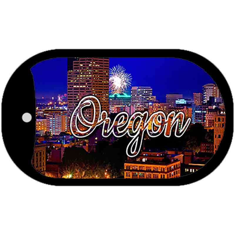 Oregon Firework City Lights Novelty Metal Dog Tag Necklace DT-11625