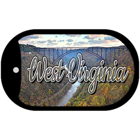 West Virginia River Bridge Novelty Metal Dog Tag Necklace DT-11639