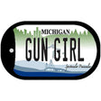 Gun Girl Michigan Novelty Metal Dog Tag Necklace DT-11643