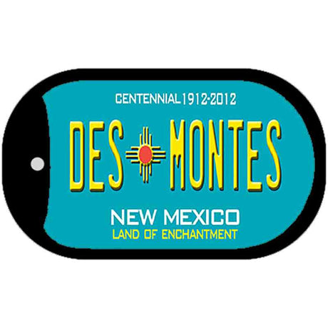 Des Montes Teal New Mexico Novelty Metal Dog Tag Necklace DT-11652