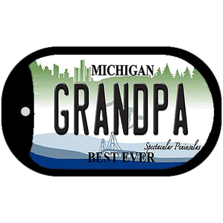 Grandpa Michigan Novelty Metal Dog Tag Necklace DT-11693