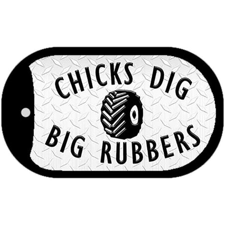 Chicks Dig Big Rubbers Novelty Metal Dog Tag Necklace DT-11705