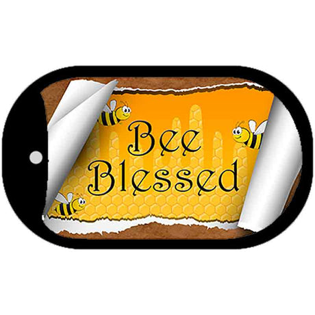 Bee Blessed Scroll Novelty Metal Dog Tag Necklace DT-11724