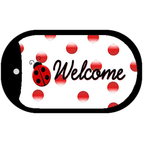 Welcome Ladybug Novelty Metal Dog Tag Necklace DT-11726