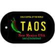 Taos New Mexico Black State Novelty Metal Dog Tag Necklace DT-11752