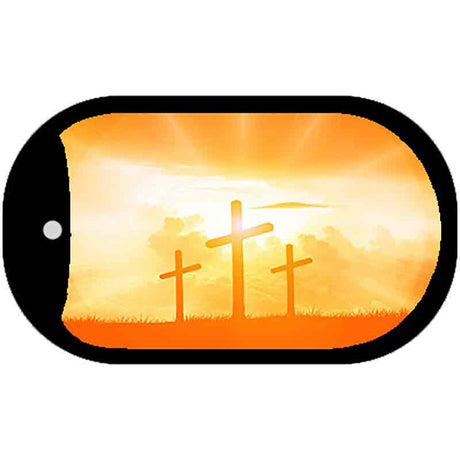 Three Crosses Sunset Novelty Metal Dog Tag Necklace DT-11795