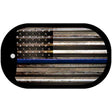 Police Thin Blue Line Corrugated Novelty Metal Dog Tag Necklace DT-11811