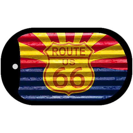 Arizona Route 66 Corrugated Novelty Metal Dog Tag Necklace DT-11814