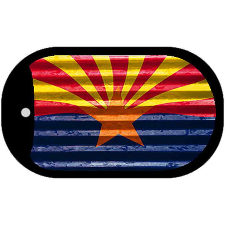 Arizona Flag Corrugated Novelty Metal Dog Tag Necklace DT-11815