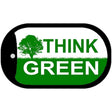 Think Green Novelty Metal Dog Tag Necklace