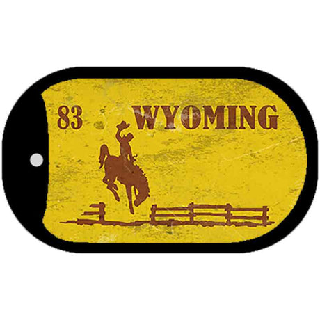 Wyoming Yellow Rusty Novelty Metal Dog Tag Necklace DT-11933