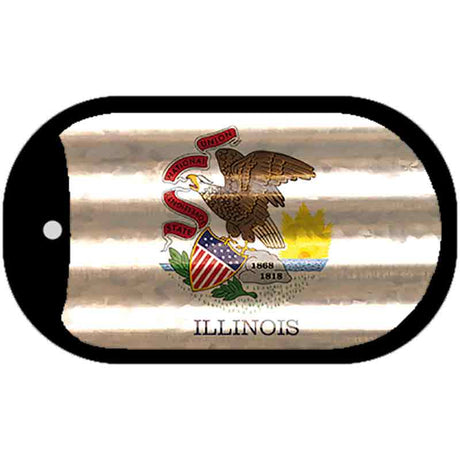 Illinois Corrugated Flag Novelty Dog Tag Necklace DT-11954