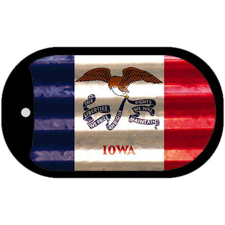 Iowa Corrugated Flag Novelty Dog Tag Necklace DT-11956