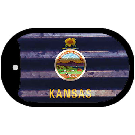 Kansas Corrugated Flag Novelty Dog Tag Necklace DT-11957