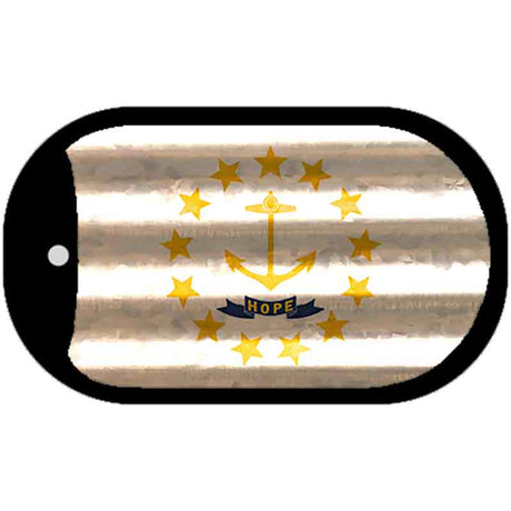 Rhode Island Corrugated Flag Novelty Dog Tag Necklace DT-11980